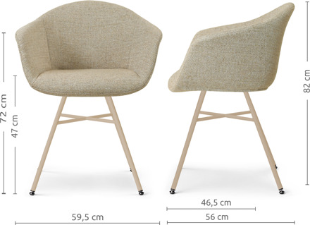 Noa-Otis eetkamerstoel taupe melange - beige onderstel