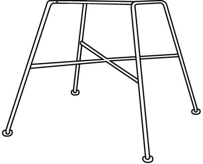 Noa outdoor metalen onderstel wit met kruis