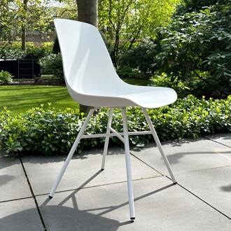 Noa-Pip kunststof tuinstoel wit - wit onderstel