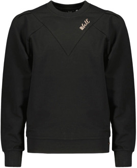 Nobell Meiden sweater kimo met v shaped detail jet Zwart - 140
