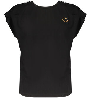 Nobell Meisjes t-shirt - Kuy - Jet zwart - Maat 110/116