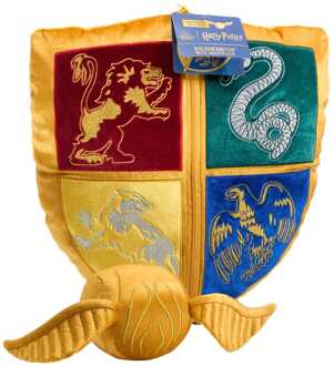 Noble Collection Harry Potter Cushion with Plush Figure Quidditch Crest & Golden Snitch