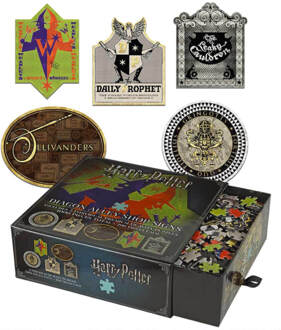 Noble Collection Harry Potter Diagon Alley Shop Signs puzzle 200pcs It contains 5 puzzles of 200 pieces each one of them.