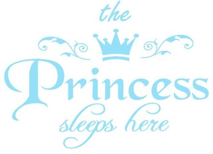 Noble De Prinses Decal Woonkamer Slaapkamer Vinyl Carving Art Muurtattoo Muursticker Afneembare Decal Kroon Baby Muursticker licht blauw