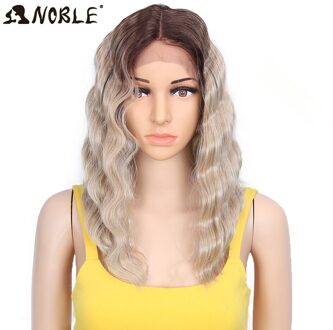 Noble Synthetische Lace Front Pruik 14 Inch Krullend Bob Pruiken Voor Zwarte Vrouwen Synthetische Bob Pruik Synthetische Lace Front Pruik TT8-APRIC