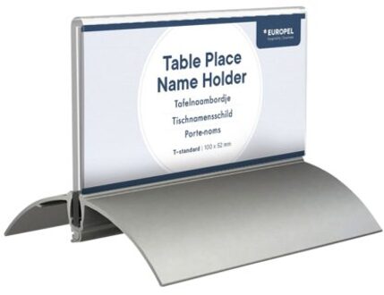 Nobo Tafelnaambord OPUS 2 52x100mm acryl aluminium Transparant