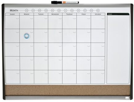 Nobo Whiteboard Duobord Rexel 58.5x43cm planning gewelfd Zwart
