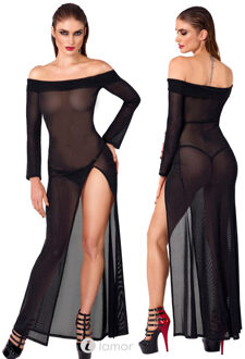 Noir Handmade Jurk met Glitters en Carmen-halslijn, F2719339 - Maat:: S