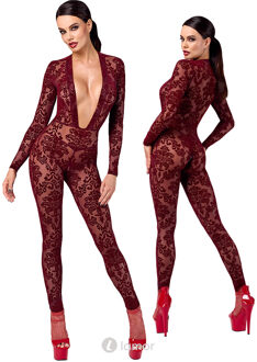 Noir Handmade Kink Royal Floched tulle Catsuit, F382 - Maat:: S