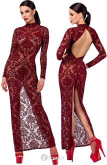 Noir Handmade Kink Royal Floched tulle Lange Jurk, F383 - Maat:: XS