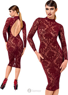 Noir Handmade Kink Royal Floched tulle Midi Jurk, F384 - Maat:: XS