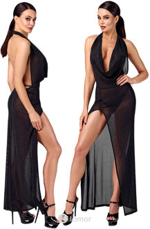 Noir Handmade Onyx Liquid Lange Jurk, F373 - Maat:: 3XL