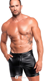 Noir Handmade Powerwetlook Short met elastische taille, H088 - Maat: S