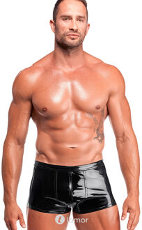 Noir Handmade PVC ultra-short shorts met 3-weg rits, H095 - Maat: S