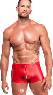 Noir Handmade Rode powerwetlook shorts, H097 - Maat: S