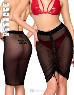 Noir Handmade Troublemaker rok flock print lengte verrstelbaar, F390 - Maat:: XS