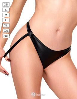 Noir Handmade Troublemaker strappy string wetlook jockstrap, F393 - Maat:: XS