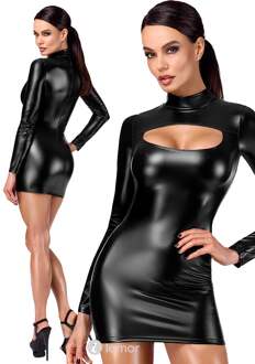 Noir Handmade Vixen Cut-Out Bodycon Jurk, F366 - Maat:: XS