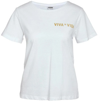 Noisy May Viva LA Vida Grafisch T-shirt Noisy May , White , Dames - Xl,L,S