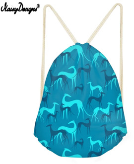 Noisydesigns Greyhound Print Women Drawstring Travel Bags Men Galgo Cartoon Custom Kid School Bagpack Mochila Feminina DropShip