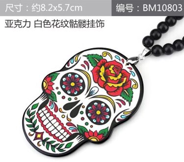 Noizzy Suiker Schedel Auto Auto Mode Hanger Jdm Interieur Achteruitkijkspiegel Ornament Opknoping Dangle Charm Acryl Auto-styling wit