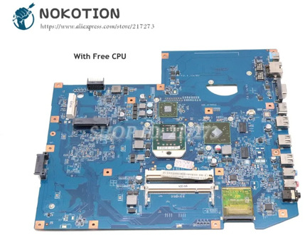 NOKOTION For Acer aspire 7540 7540g Laptop Motherboard JV71-TR 48.4FP02.011 MBPJC01001 DDR2 HD4500 Free CPU