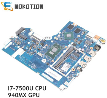 NOKOTION For Lenovo 520-15IKB 320-15ISK laptop motherboard DG421 DG521 DG721 NM-B242 5B20N86580 SR341 I7-7500U CPU 940MX GPU