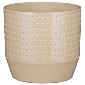 Nola Bloempot - 17x17x16 cm - Keramiek - Beige