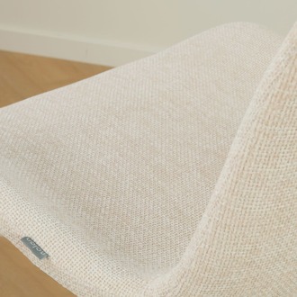 Nola-Fé draaibare eetkamerstoel cottonbeige - zwart onderstel