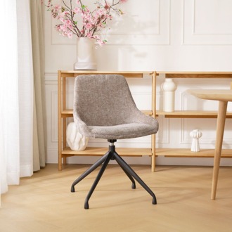 Nola-Isa draaibare eetkamerstoel bruin - zwart onderstel