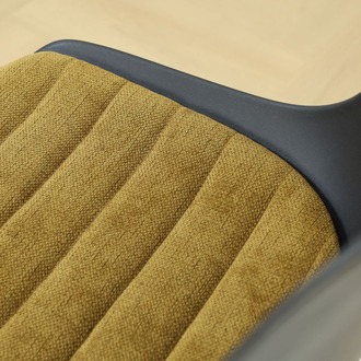 Nola-Liv draaibare eetkamerstoel zwart met mosgroen zitkussen - wit onderstel