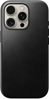 Nomad Modern Horween Leather Case voor de Apple iPhone 16 Pro - Zwart