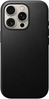 Nomad Modern Leather Case voor de iPhone 16 Pro - Black Zwart