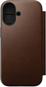 Nomad Modern Leather FolioBookcase voor de Apple iPhone 17 - Bruin