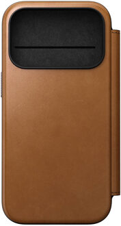 Nomad Modern Leather FolioBookcase voor de Apple iPhone 17 Pro - English Tan Lichtbruin
