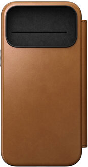 Nomad Modern Leather FolioBookcase voor de Apple iPhone 17 Pro Max - English Tan Lichtbruin