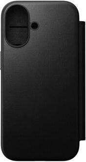 Nomad Modern Leather FolioBookcase voor de Apple iPhone 17 - Zwart