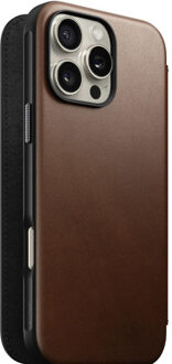 Nomad Modern Leren Folio iPhone 16 Pro Max Bruin