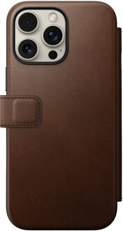 Nomad Modern Leren Folio iPhone 16 Pro Max Bruin
