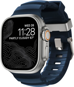 Nomad Rocky Point Band voor de Apple Watch Series 1 t/m 11 / SE / Ultra (44/45/46/49 mm) - Atlantic Blauw - 49 mm