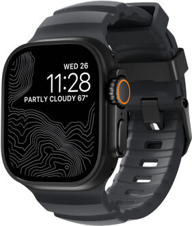 Nomad Rocky Point Band voor de Apple Watch Series 1 t/m 11 / SE / Ultra (44/45/46/49 mm) - Storm / Black Grijs - 49 mm