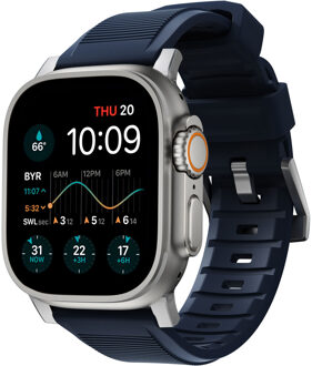 Nomad Rugged band FKM voor de Apple Watch | 44/45/46/49 mm - Zilver / Blauw - 49 mm