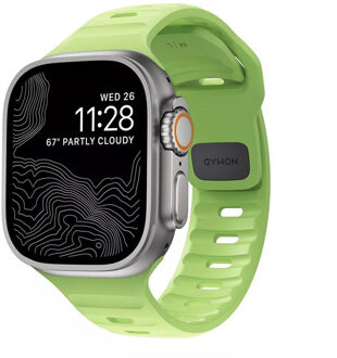 Nomad Sport band FKM voor de Apple Watch Series 1 t/m 11 / SE / Ultra (44/45/46/49 mm) - Glow Green Lichtgroen - 49 mm