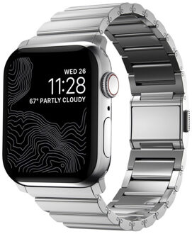 Nomad stainless steel Apple Watch 42mm / 44mm / 45mm / 49mm zilver Zilver (Silver)