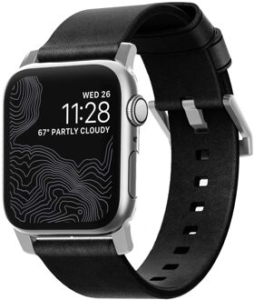 Nomad Strap - Modern - voor Apple Watch 44 & 42mm - Zwart & Zilver
