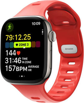 Nomad Tempo siliconen band voor de Apple Watch | 44/45/46/49 mm - Coral Rood - 49 mm