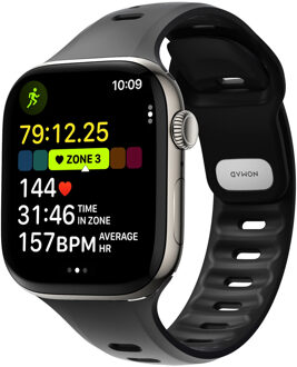 Nomad Tempo siliconen band voor de Apple Watch Series 1 - 9 / SE (38/40/41 mm) | Series 10 / 11 (42 mm) - Black Zwart - 41 mm