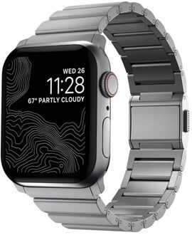 Nomad Titanium schakelband voor de Apple Watch Series 1 t/m 11 / SE / Ultra (44/45/46/49 mm) - Silver Zilver - 49 mm