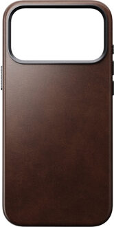 Nomad Traditional Horween Leather Backcover met MagSafe voor de Apple iPhone 17 Pro Max - Rustic Brown Bruin