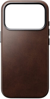 Nomad Traditional Horween Leather Backcover met MagSafe voor de Apple iPhone 17 Pro - Rustic Brown Bruin